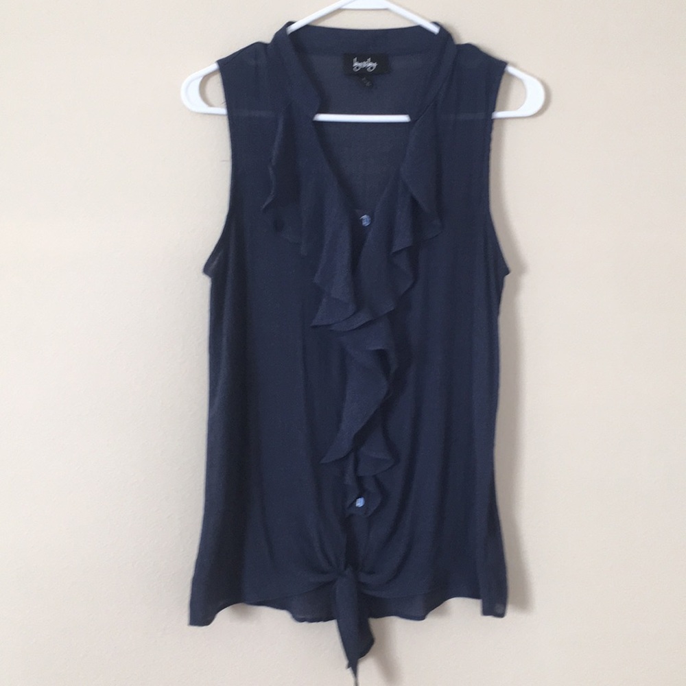 BY BYNavy Sheer Blouse